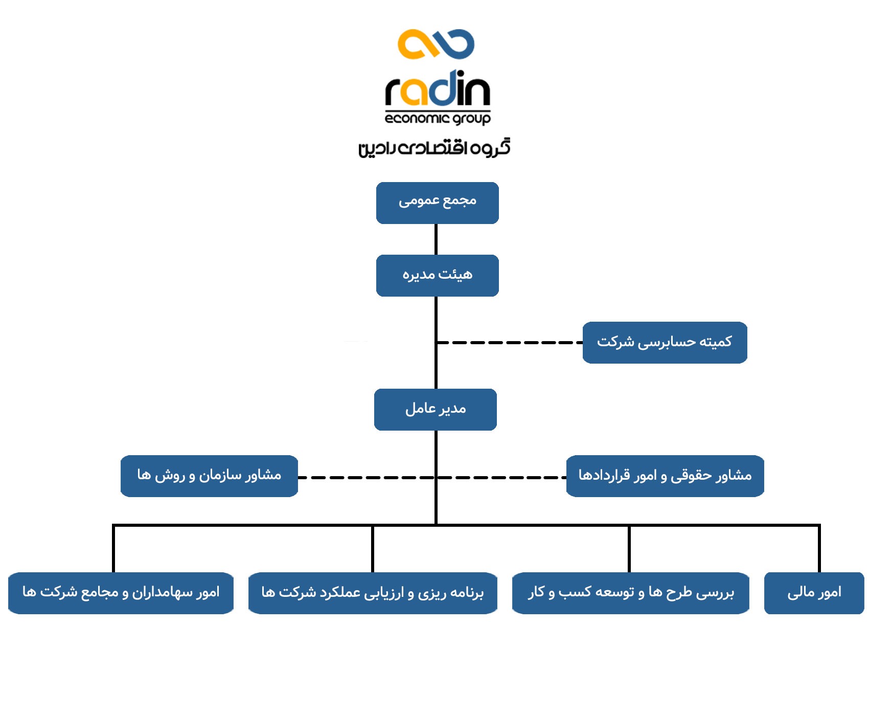 ساختار سازمانی گروه اقتصادی رادین